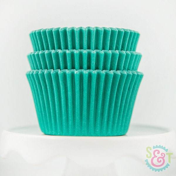 Solid Teal Cupcake Liners | Teal Greaseproof Baking Cups - 36 count pack