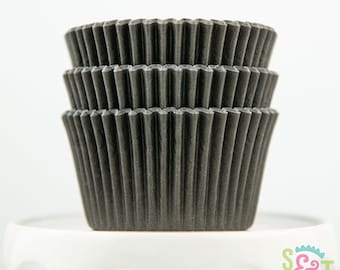 Solid Black Cupcake Liners | Black Greaseproof Baking Cups - 36 count pack