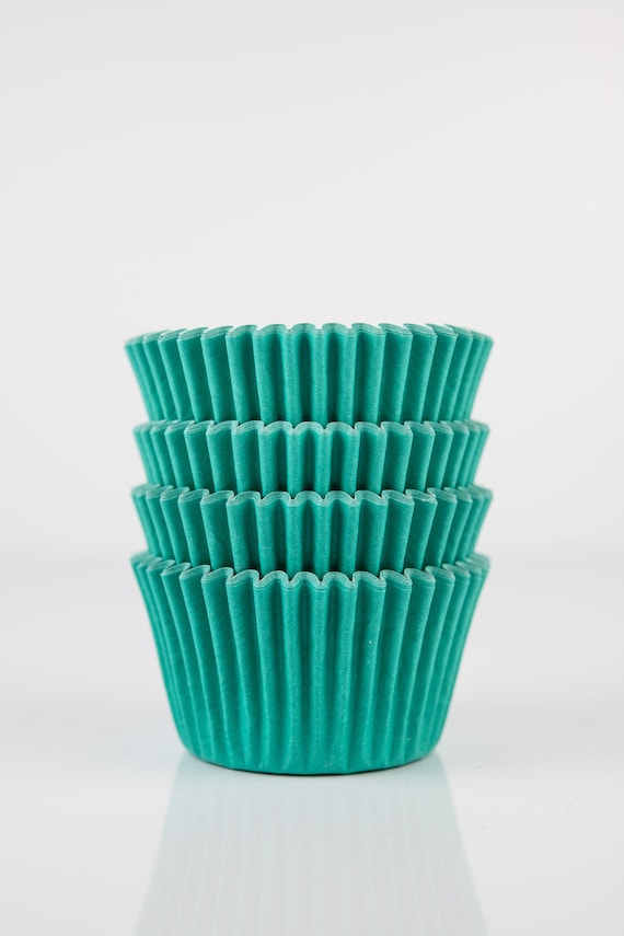 Teal Mini Cupcake Liners Teal Green Greaseproof Midi Baking Cups 48