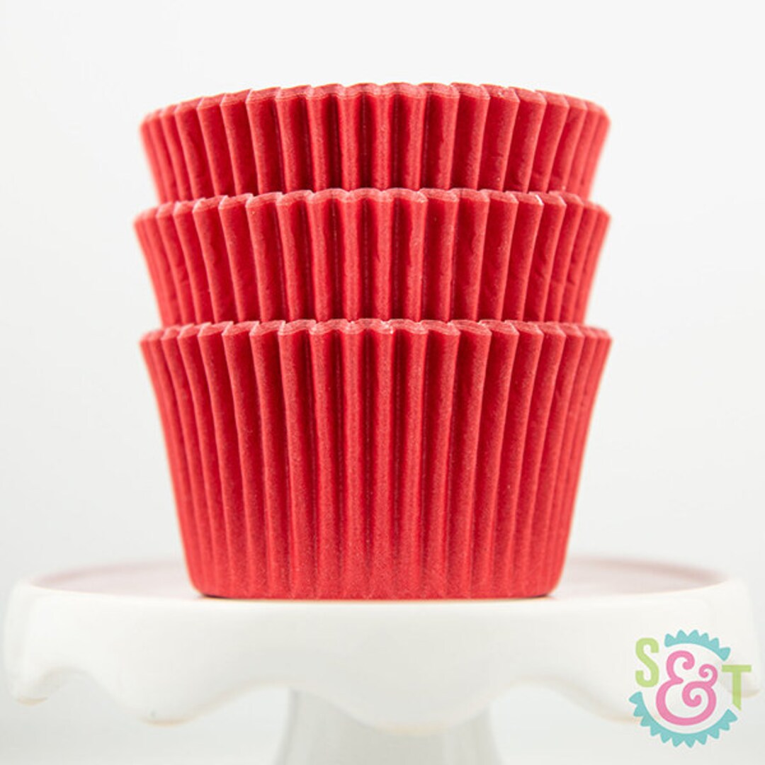 Solid Red Cupcake Liners Red Greaseproof Baking Cups 36 Count Pack Etsy