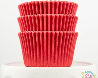 Solid Red Cupcake Liners | Red Greaseproof Baking Cups - 36 count pack