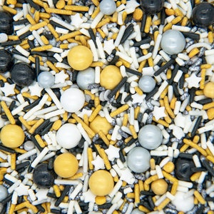 Sprinkles Mix - Wild Things | Silver, Gold New Years Sprinkle Medley, Graduation Edible Blend - 4oz bottle