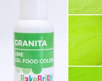 Granita Lime Food Coloring Gel for Cakes, Cookies, Frosting, Fondant - 21g (0.75oz) Bottle