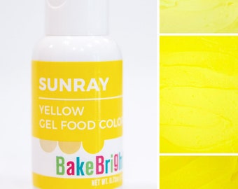 Sunray Yellow Food Coloring Gel for Cakes, Cookies, Frosting, Fondant - 21g (0.75oz) Bottle