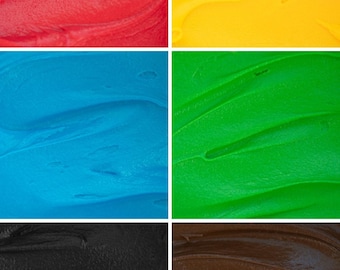 Basic Food Coloring Gel Set for Cakes, Cookies, Frosting, Fondant - 6 count - 21g (0.75oz) Bottles