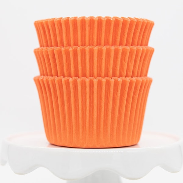 Solid Orange Cupcake Liners | Orange Greaseproof Baking Cups - 36 count pack