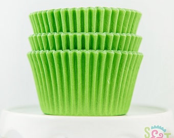 Solid Lime Cupcake Liners | Lime Green Greaseproof Baking Cups - 36 count pack