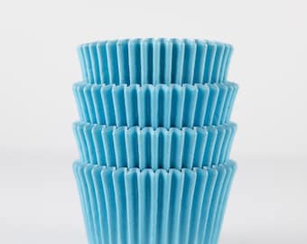 Light Blue Mini Cupcake Liners | Light Blue Midi Baking Cups - 48 count pack