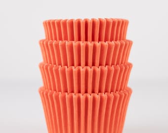 Orange Mini Cupcake Liners | Orange Greaseproof Midi Baking Cups - 48 count pack