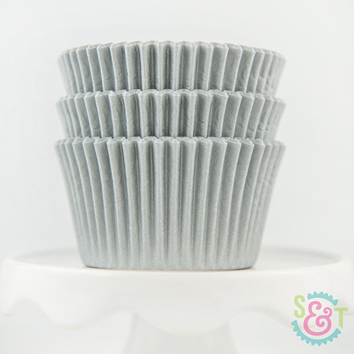 Solid Silver Cupcake Liners Silver Greaseproof Baking Cups Etsy