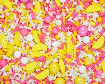 Sprinkles Mix: Sweet Tart | Pink Lemonade Sprinkle Medley, Edible Blend - 4oz bottle