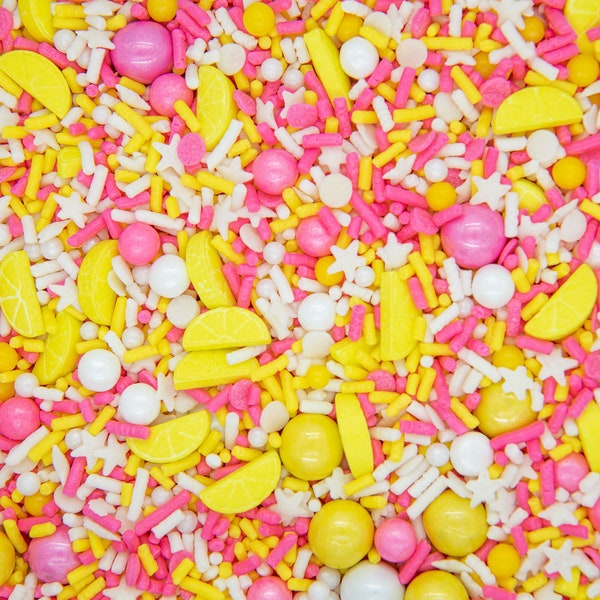 Sprinkles Mix: Sweet Tart | Pink Lemonade Sprinkle Medley, Edible Blend - 4oz bottle