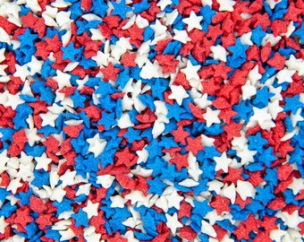 Sweet Sprinkles - Patriotic Star Quins - 4oz Bag