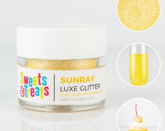 Sunray Yellow Edible Glitter for Drinks, Cakes, and Food - 0.5oz jar (4g)