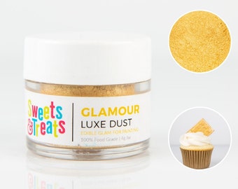 Bulk Glamour Gold Edible Luster Dust for Cakes, Cookies - 20g - 5pack of 4g jars