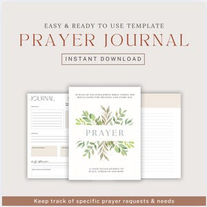 30-Day Bible Verse Prayer Journal | Daily Scripture Prompts & Encouragement | Christian Journaling Printable PDF