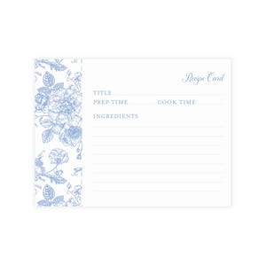 Ensemble de cartes de recettes florales, charmante papeterie de cuisine, parfait pour offrir, planification de mariage, cuisine maison, décoration de cuisine, collection de recettes