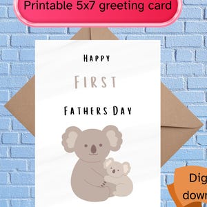 Carte imprimable Happy First Fathers Day, impression et découpe, carte pliable