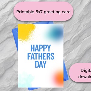 Carte imprimable Happy Fathers Day, carte pliable à imprimer et à découper, carte de voeux