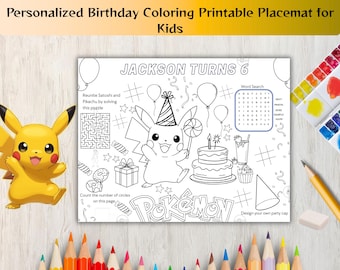 Tapete para colorear personalizado de ratón para cumpleaños: Actividad infantil (Descarga digital)
