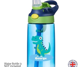 Personalised Kids Water Bottle Lunch Box Stickers School Name Labels Boys