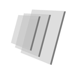 May include: An abstract image showing three overlapping rectangular shapes. The shapes are in shades of grey, with varying transparency, creating a sense of depth and layering against a white background.