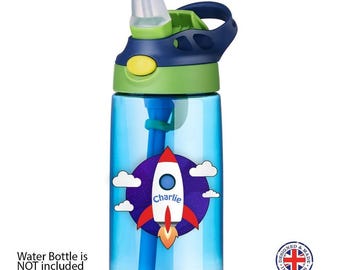 Personalised Kids Water Bottle Stickers Boys Lunch Box School Name Labels