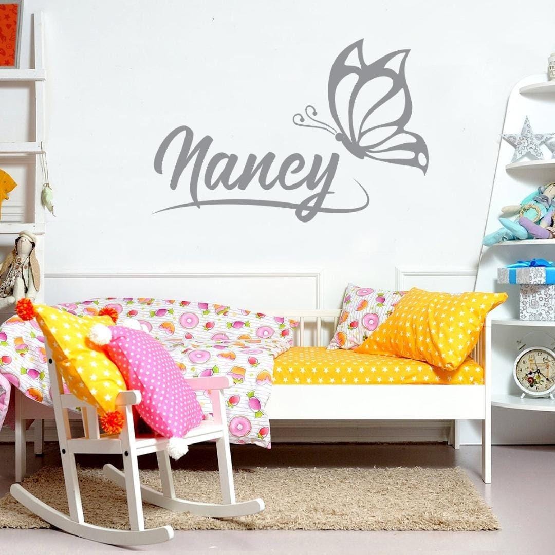 Personalised Butterfly Name Wall Decal - Girls Nursery Vinyl Sticker - Etsy