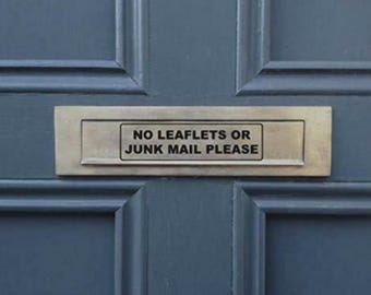 No Junk Mail Sticker: Letterbox Door Sign Vinyl Decal