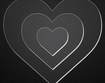 2 Acrylic Heart Shape Ganaching Plates Clear Ganache Cake Decorating Board Various Sizes