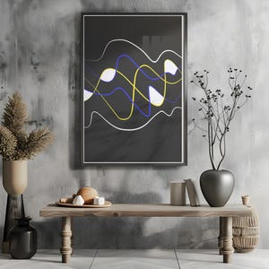 Black Abstract Wall Art Painting | Minimalist Digital Art | Home Decor | Business Decor | Masculine Energy | Brazilian | Printable Cod 4273