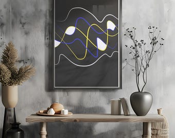Black Abstract Art Print | Modern Minimalist Home Decor (Digital Download)