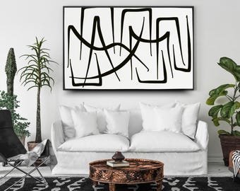 Abstract Black and White Wall Art | Modern Home Decor (Digital Download)