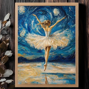 Ballerina Digital Art Print, Ballet Dancer Art, Digital Poster, Wall Art, Instant Download, Home Décor, Gift , Trendy Prints, Nursery Print