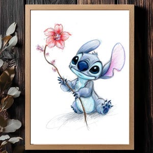 Flower Stitch Digital Download | Vibrant Wall Art | Printable Flower Stitch Wall Art | Digital Download | Cute Glow-Inspired Stitch