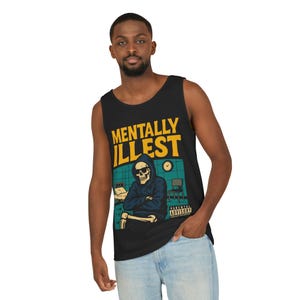 Mentally Illest Grim Reaper Tank Top: Funny Goth Mental Health Shirt