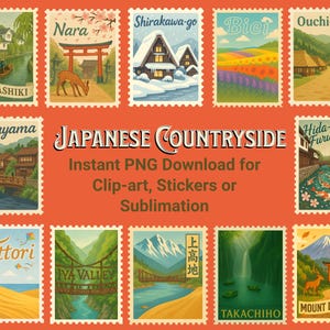 Vintage reiskaarten van Japan: een verzameling prachtige geïllustreerde bezienswaardigheden in zachte kleuren en nostalgische stijl