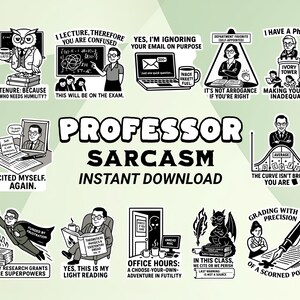 Professor Sarkasmus Sticker Style ClipArt - In dieser Klasse zitieren wir oder kommen wir um, Zitiert mich selbst. Wieder und witzigere Akademische Wendungen!