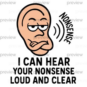 Audiology Sarcasm ClipArt Stickers - All Ears Humor, Hearing Impairment Jokes and Comedic Audiologist Quotes for Instant Download