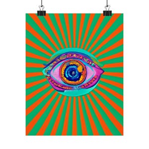 Vibrant Eye Art Poster, Psychedelic Wall Decor, Boho Home Art, Colorful Room Aesthetic, Unique Gift for Art Lovers