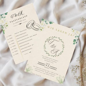 ダウンロード可能な毎日のスケジュール付きパーソナライズされたデジタル結婚式招待状PDFデータ付き個別-結婚式招待状Eカード