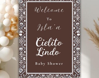 Cielito Lindo Welcome Sign, Talavera Theme Welcome Sign, Baby Shower Welcome Sign, Fiesta Welcome cielitio lindo baby shower invite digital