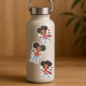 Bold Cartoon Afro Mädchen Clipart Juni Aufkleber Schwarz Geschichte Monat Aufkleber Rote Lippen Afroamerikaner Moody Aufkleber Kulturelle Aufkleber