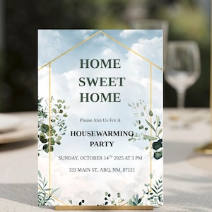 Home Housewarming Invitation, New Home Open House Celebration Invitation, Moving Party Invite, Welcome Home Card, House Warming Party Invite