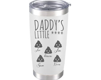 Personalized 20oz Dad Tumbler, Kids Names & Emojis, Funny Father's Day Gift