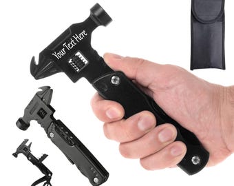 Personalized Multitool Hammer, Pocket Knife, Camping Tool Gift for Him