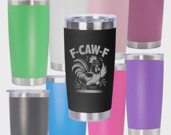 Funny Raven Chicken Etched 20oz Tumbler, Gothic Bird Travel Cup