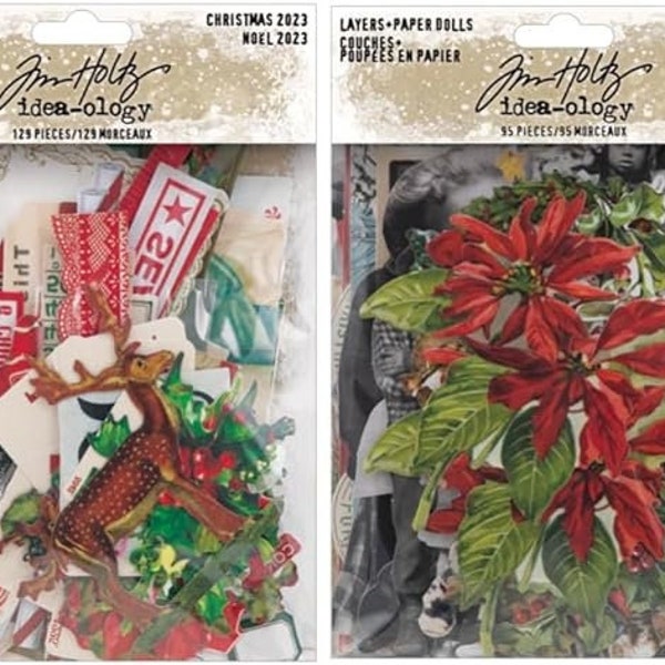 Idea-Ology - Tim Holtz - Christmas - Ephemera Pack and Layers + Paper Dolls 2023 Release