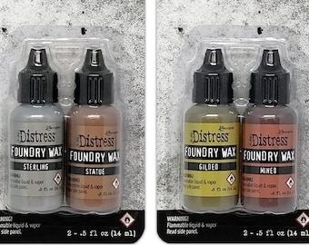 Kit de cire de fonderie Tim Holtz Distress - encre Ranger - doré, miné, sterling et statue