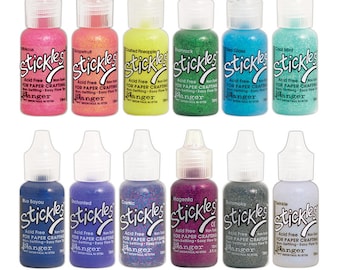 Ranger Stickles Glitter Glue Set - Aléatoire 12 couleurs en arc-en-ciel